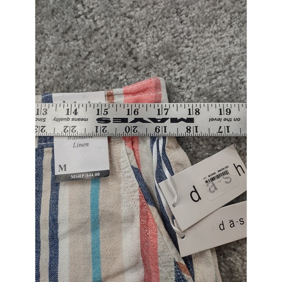 Dash Linen Blend Pants Womens Medium Stripe Drawstring Boho Cozycore Beach - Picture 8 of 11